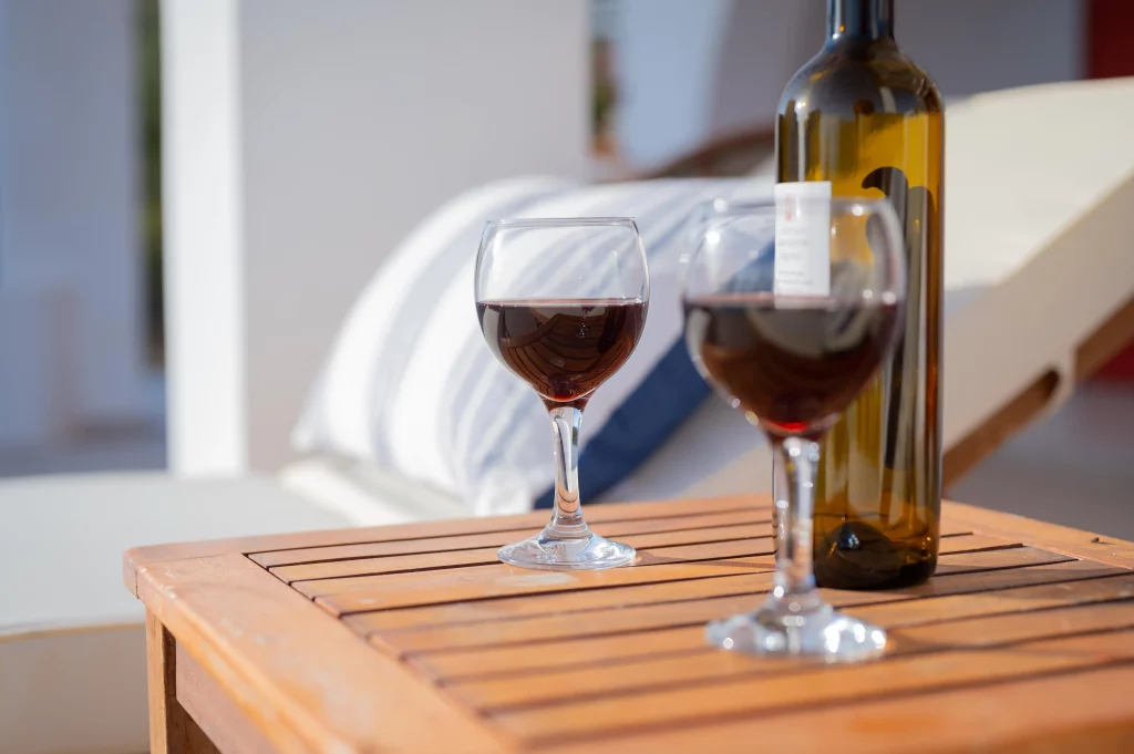 Natura Villas wine on a luxury villa in Naxos